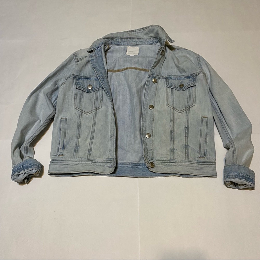 American Eagle Outfitters Denim Jacket in Light Blue